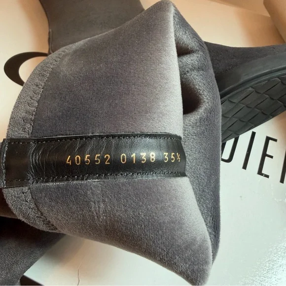 $598 La Canadienne Paton Western Boot Waterproof Suede Knee High Grey Heel 35.5 - Picture 15 of 16